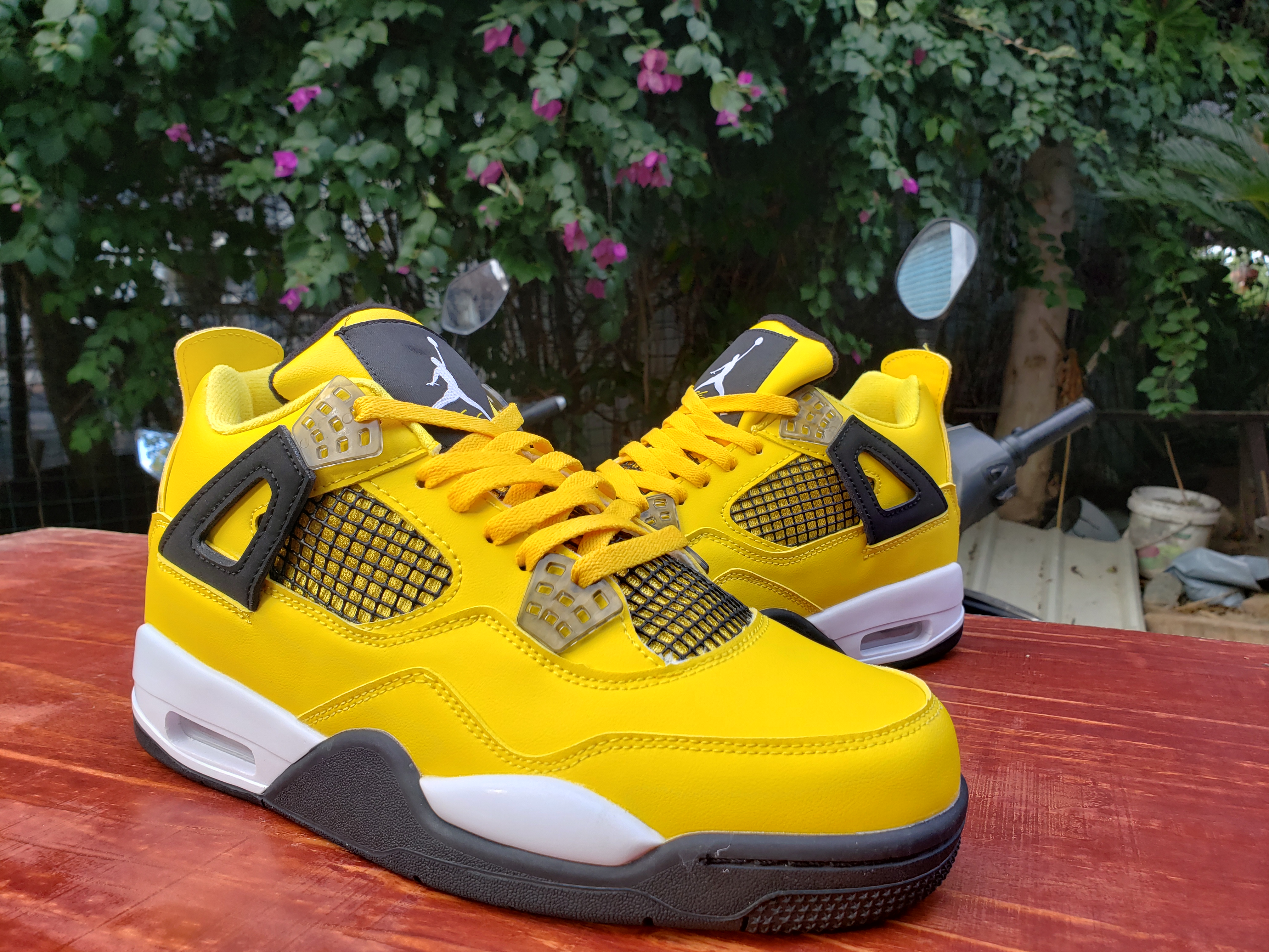 New Air Jordan 4 Yellow Black White - Click Image to Close